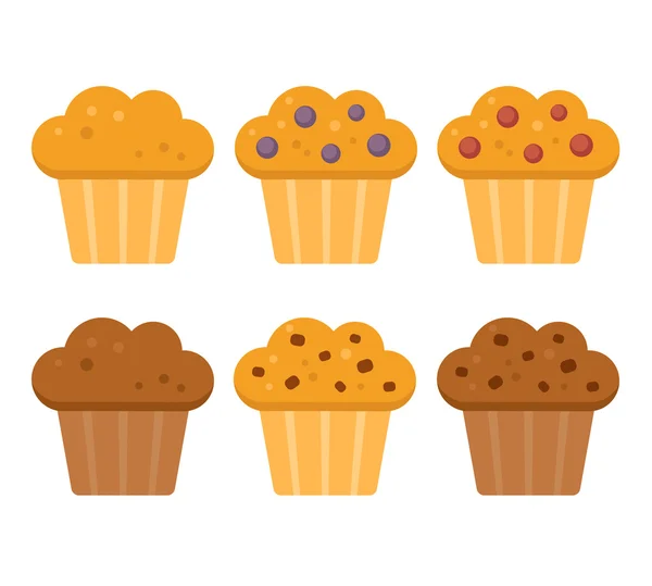 Cartoon muffins set — Stock vektor