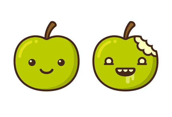 Cartoon zombie apple — Stock Vector