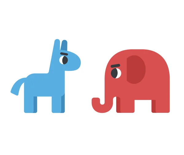 民主党人和共和党人的符号 — 图库矢量图片