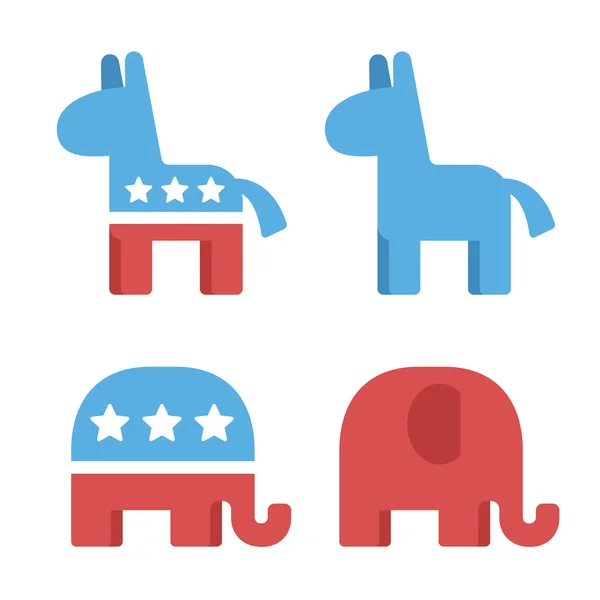 Democrat and republican symbols — Stock Vector