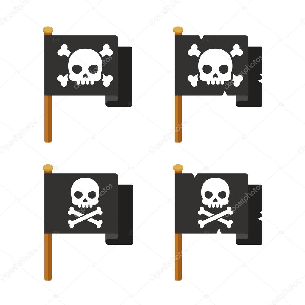 pirate flag icon set