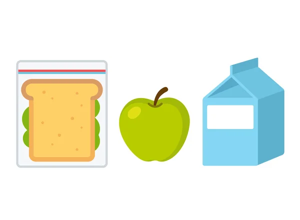 学校午餐食品 — 图库矢量图片