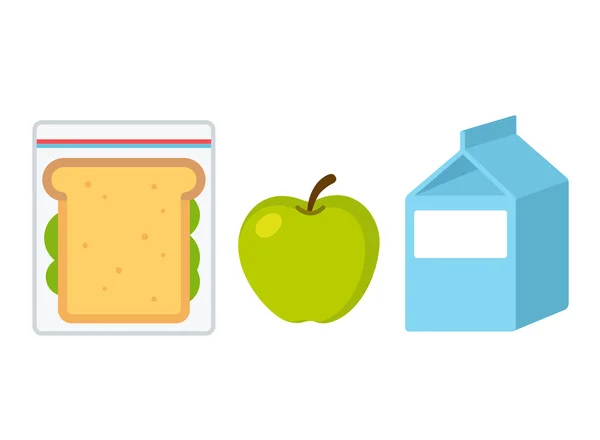 School lunch eten — Stockvector