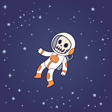 Dead astronaut floating in space. clipart