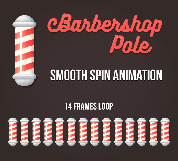 Barbershop pole animatie — Stockvector
