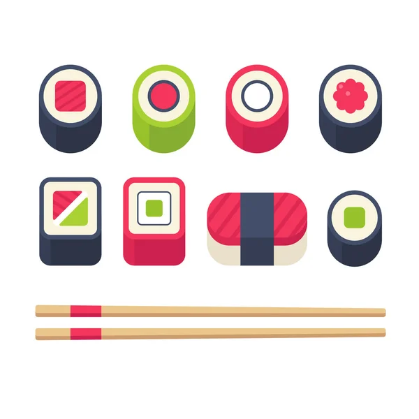 Set de sushi isométrico — Vector de stock