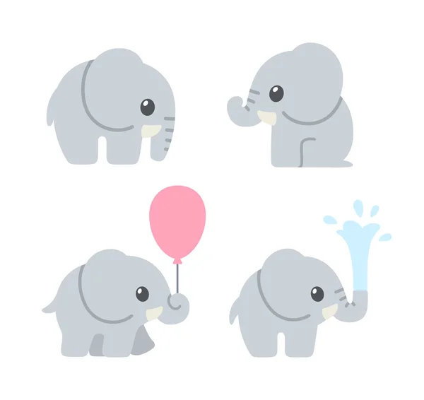 귀여운 만화 아기 코끼리 — 스톡 벡터