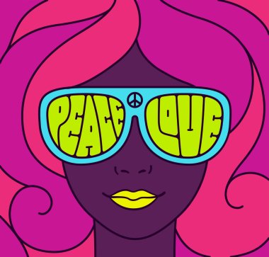 Hippie Love Peace Illustration clipart