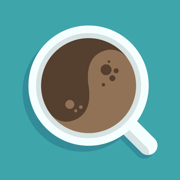 Yin Yang xícara de café —  Vetores de Stock