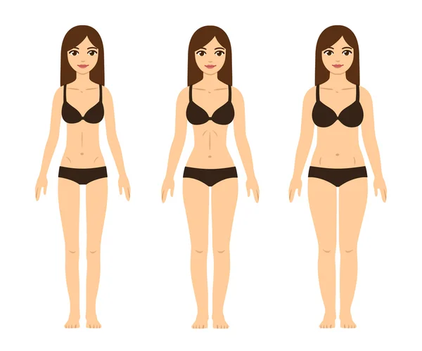 Kadın vücut tipleri — Stok Vektör