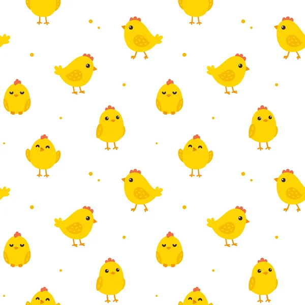 可爱的鸡无缝模式 — 图库矢量图片