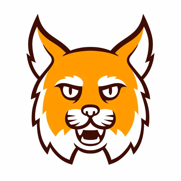 Angry bobcat mascot head — Stock Vector