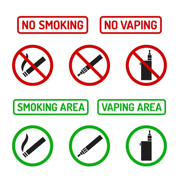 No smoking signs set — Stock Vector