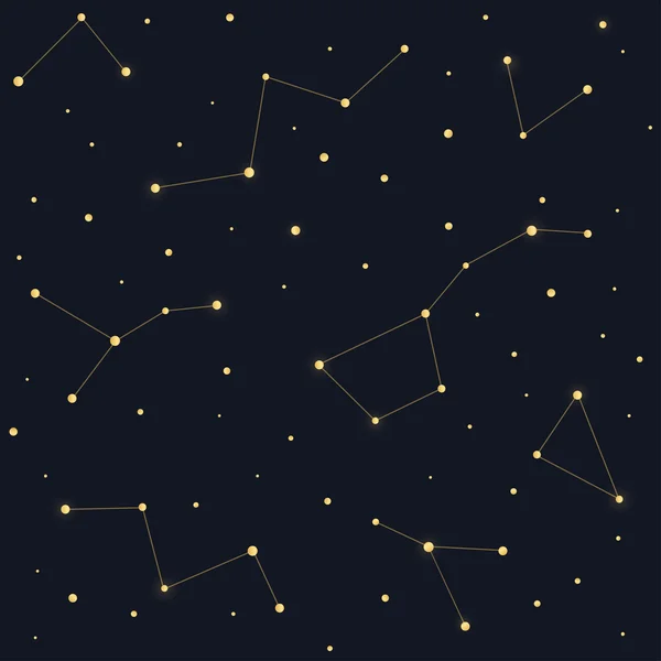 Patrón de estrellas y constelaciones — Vector de stock