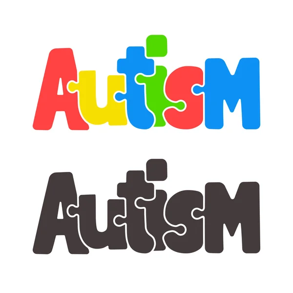 Autisme puzzle texte — Image vectorielle