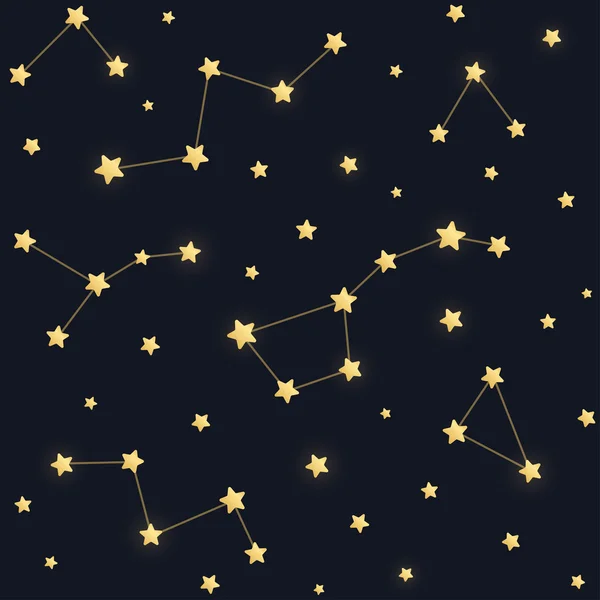 Patrón de estrellas y constelaciones — Vector de stock