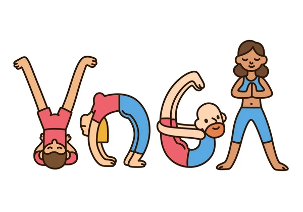 Yoga människor illustration — Stock vektor