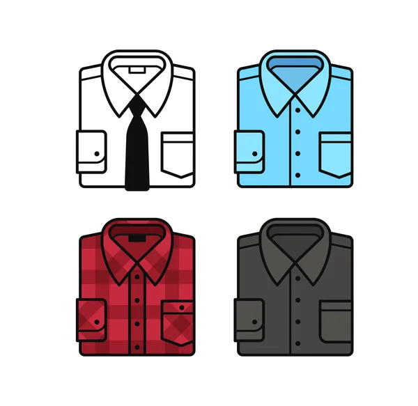 Conjunto de iconos de camisa — Vector de stock