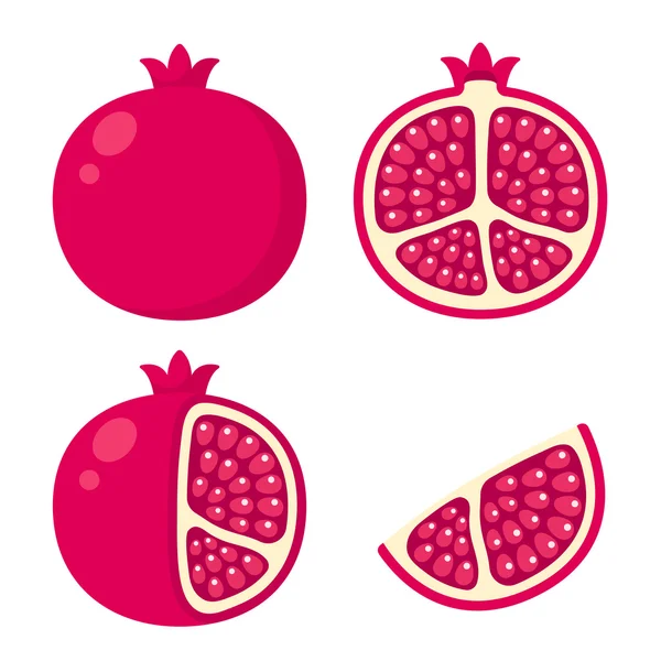 Pomegranate illustration set — Stock Vector