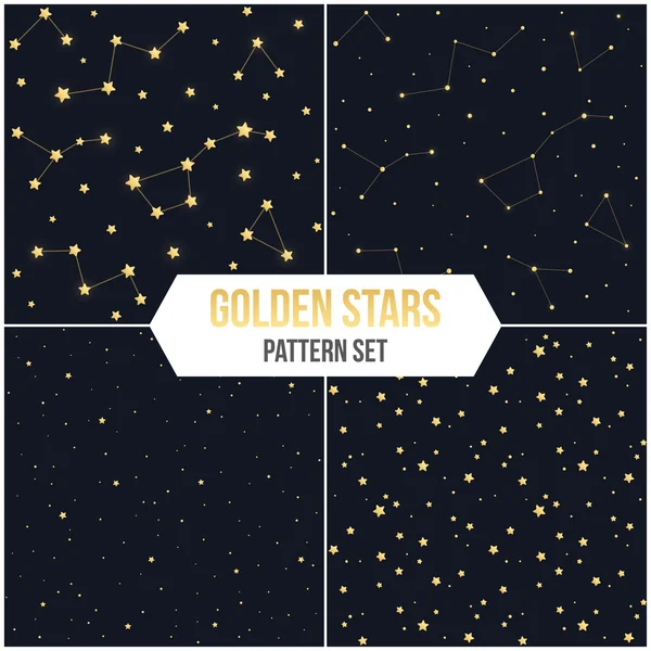 Conjunto de patrón de estrella sin costura — Vector de stock