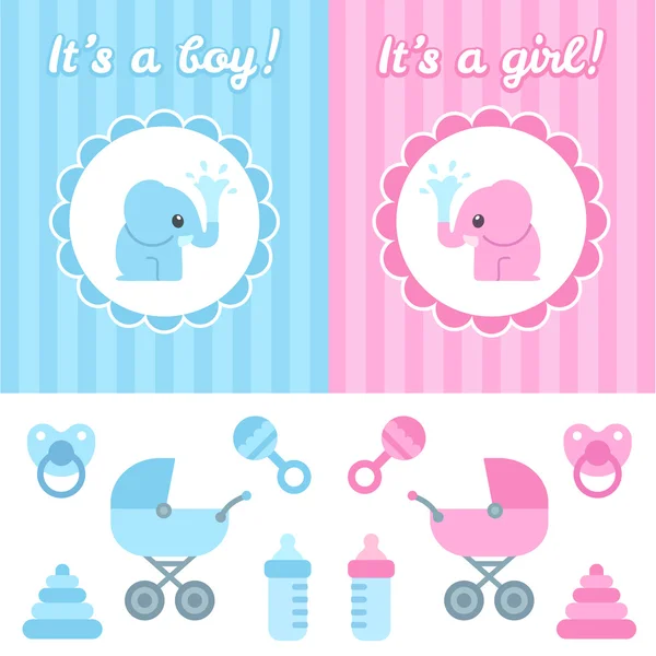 Elementos de diseño Baby shower — Vector de stock