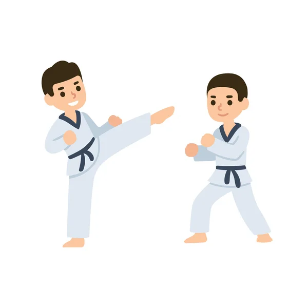 Desenhos animados crianças artes marciais —  Vetores de Stock