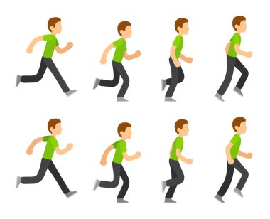 Running man animation clipart