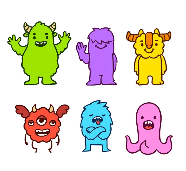 Monstruos de dibujos animados lindo — Vector de stock