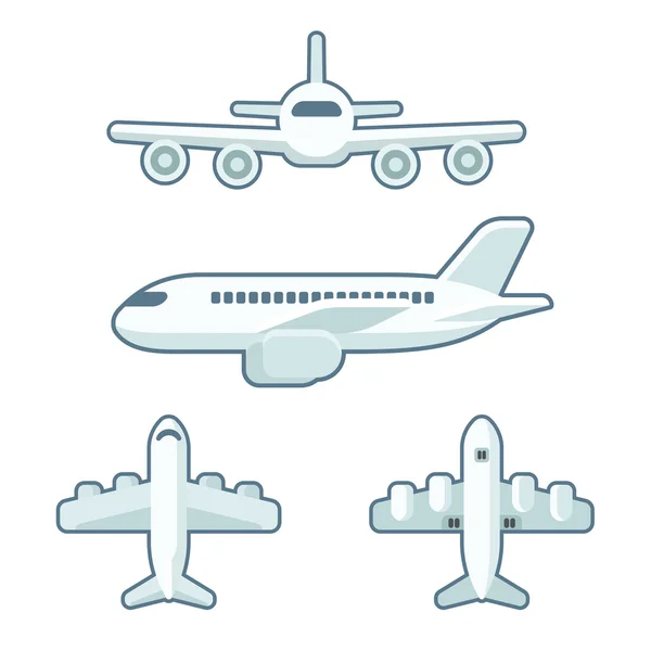 Cartoon Flugzeug Set — Stockvektor