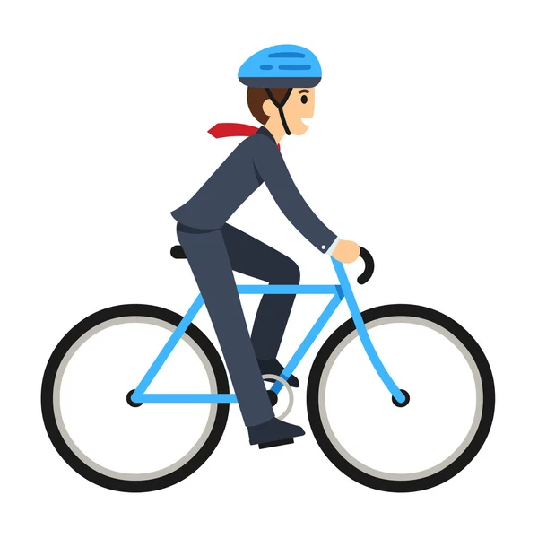 Бизнесмен на велосипеде — стоковый вектор
