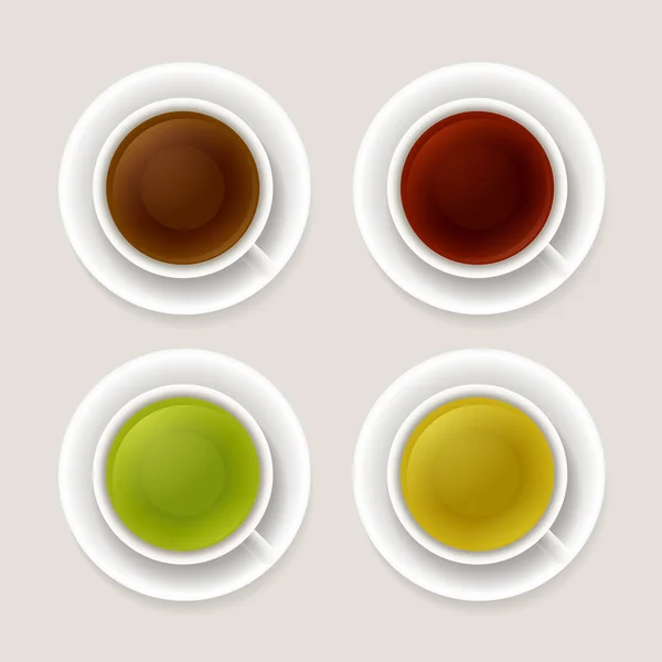 Tea types illustration. — Stock Vector