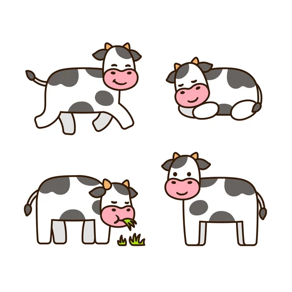 Kreslený kráva sada — Stockový vektor