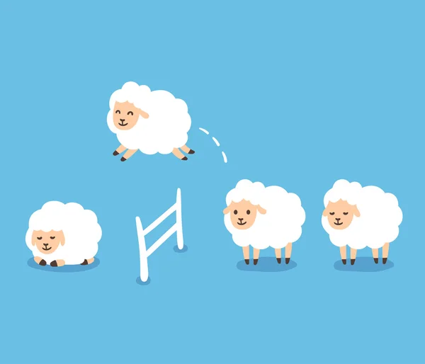 Illustration du comptage des moutons — Image vectorielle