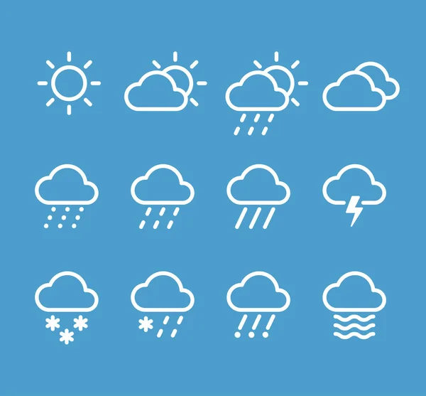 Ensemble d'icônes météo — Image vectorielle