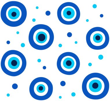 Nazar Boncugu, Turkish Evil Eye. Abstract blue eye seamless pattern. Vector art background texture illustration. clipart