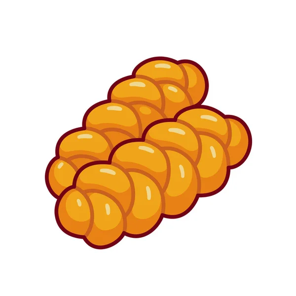 Koeksister Postre Tradicional Sudafricano Masa Frita Pastelería Dibujo Dibujos Animados — Vector de stock