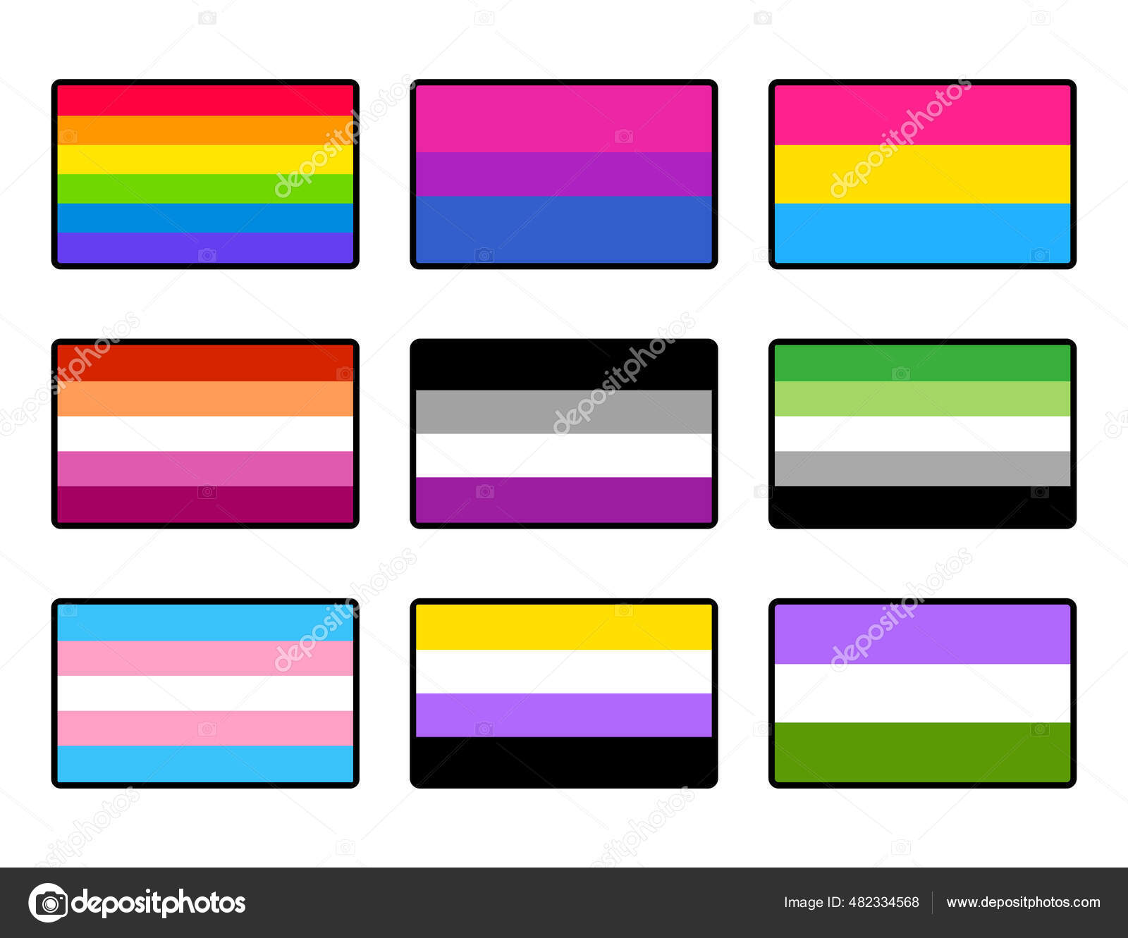 Lgbt骄傲标志贴纸集概述图标性和性别认同符号矢量剪贴画图库矢量图©Sudowoodo 482334568, image size:1600x1331