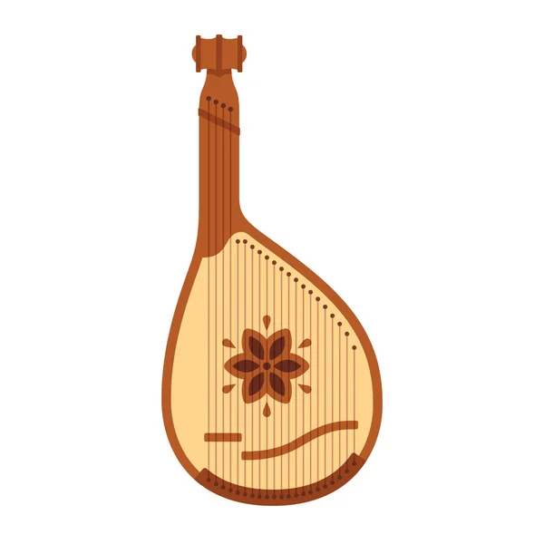 Bandura Instrument Musique Folklorique Traditionnel Ukrainien Illustration Simple Style Vectoriel — Image vectorielle