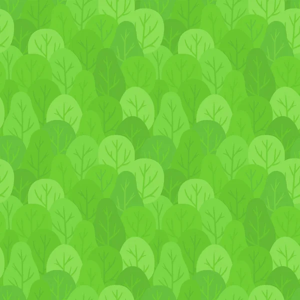 Fondo Forestal Sin Fisuras Patrón Repetitivo Árboles Verdes Brillantes Dibujados — Vector de stock