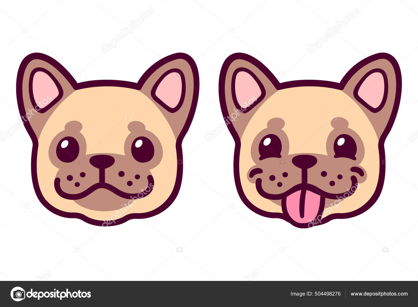 Desenho Simples Da Cara Do Cão Dos Desenhos Animados Ilustração do