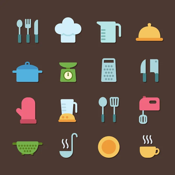 Iconos de cocina — Vector de stock