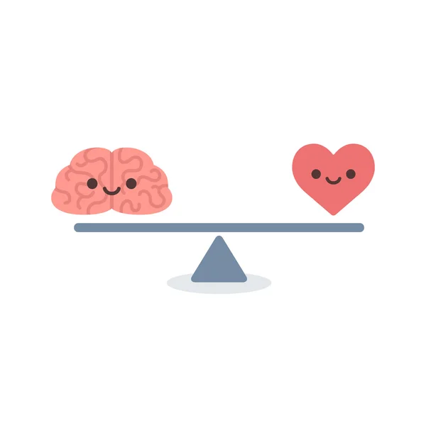 Cérebro e coração —  Vetores de Stock