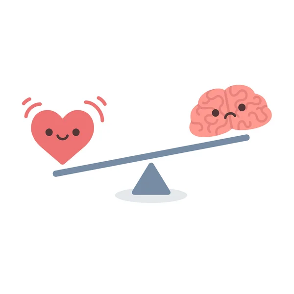 Cervello e cuore — Vettoriale Stock