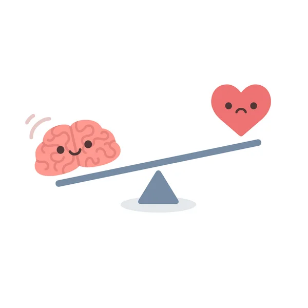 Cérebro e coração —  Vetores de Stock