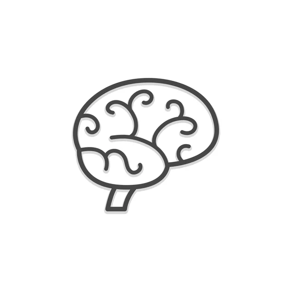 Ícone do cérebro humano linha preta —  Vetores de Stock
