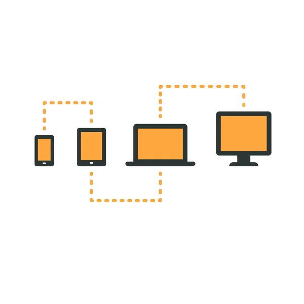 Aangesloten elektronische apparaten — Stockvector