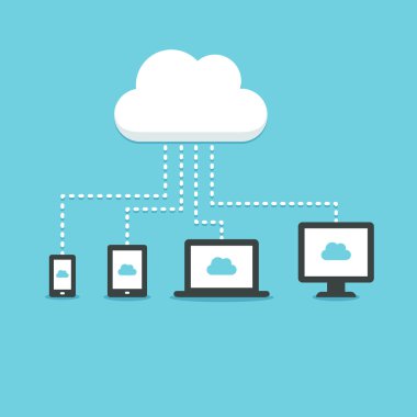 Modern technology cloud computing illustration