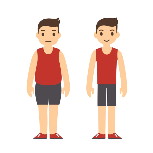 Man overweight and slim — Stock Vector