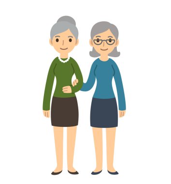 Çizgi film yaşlı kadın