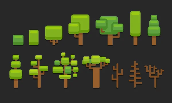 Gestileerde cartoon bomen — Stockvector